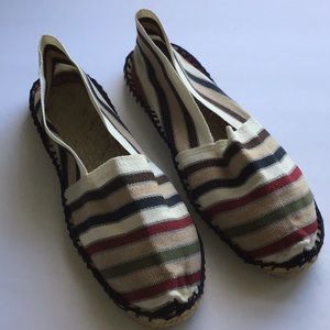 French Stripped flat Espadrilles Hand Made 39 EU